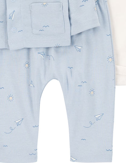 Set de 3 piezas de algodón para niño marca Carter´s