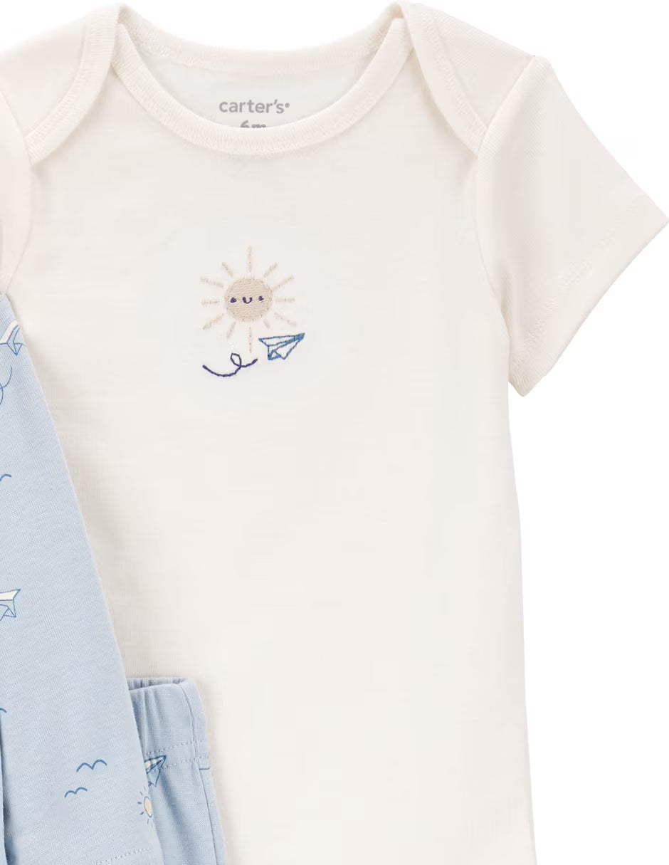 Set de 3 piezas de algodón para niño marca Carter´s