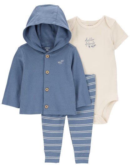 Set de 3 piezas de algodón para niño marca Carter´s