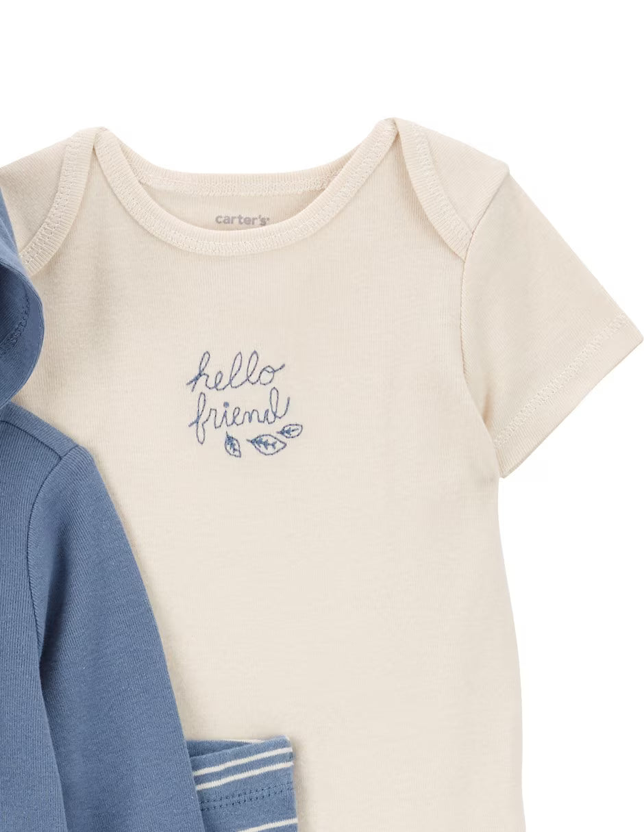 Set de 3 piezas de algodón para niño marca Carter´s