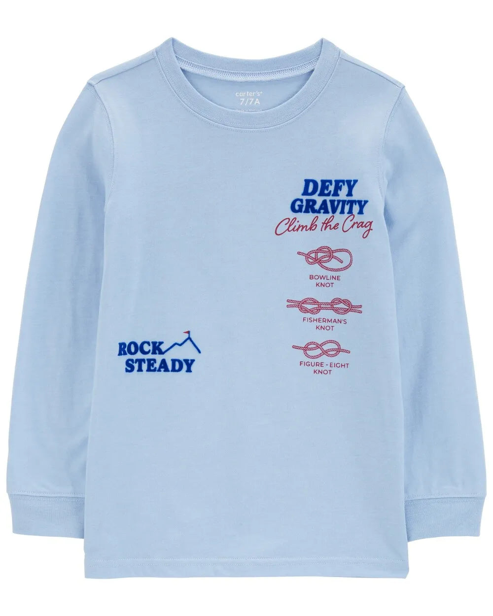 Playera manga larga de algodón para niño marca Carter's