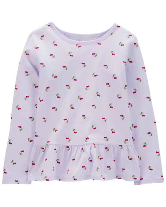 Blusa manga larga de algodón para niña marca Carter´s
