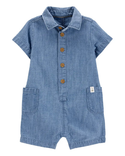 Romper de mezclilla de algodón para niño marca Carter´s