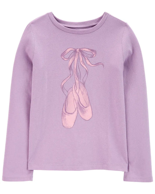 Blusa manga larga de algodón para niña marca Carter's