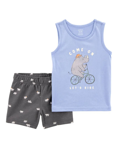 Set de 2 piezas de algodón para niño marca Carter´s