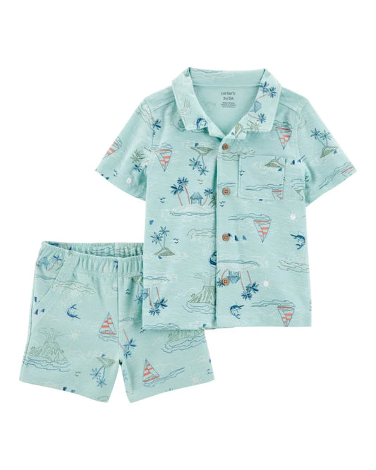 Set de 2 piezas de algodón para niño marca Carter's