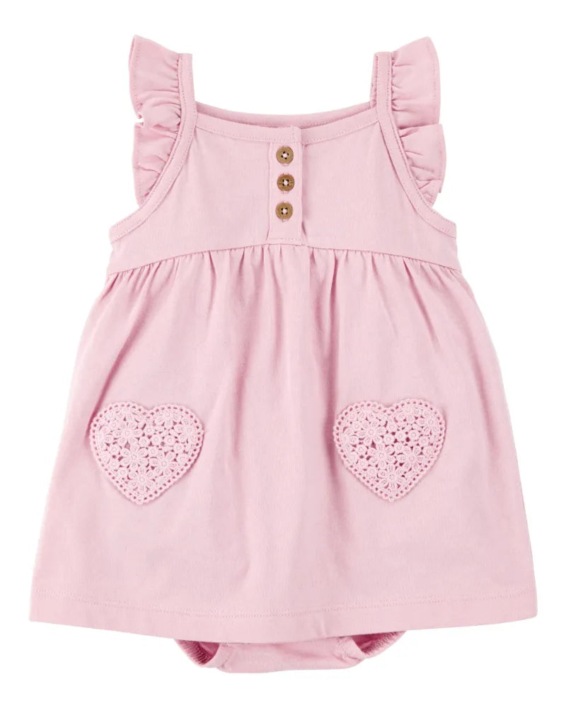 Romper vestido de algodón para niña marca Carter´s