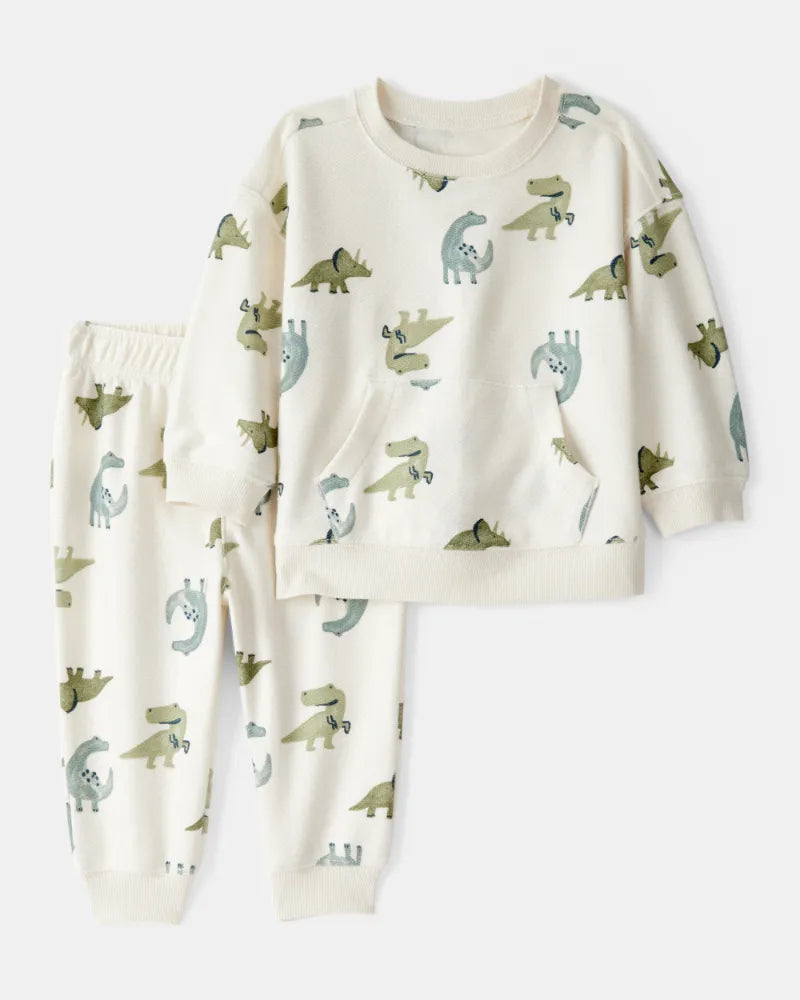 Set de 2 piezas de algodón, sudadera y pants para niño marca Carter's