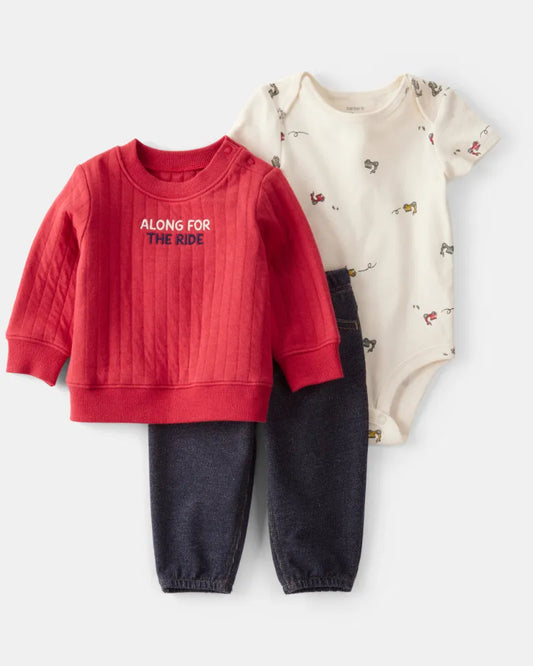 Set de 3 piezas de algodón para niño marca Carter's
