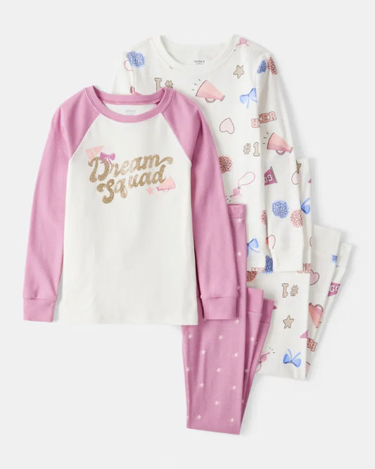 Dúo de pijamas de algodón para niña marca Carter´s