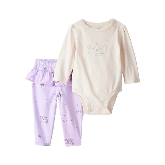 Set de 2 piezas de algodón para niña marca Carter´s