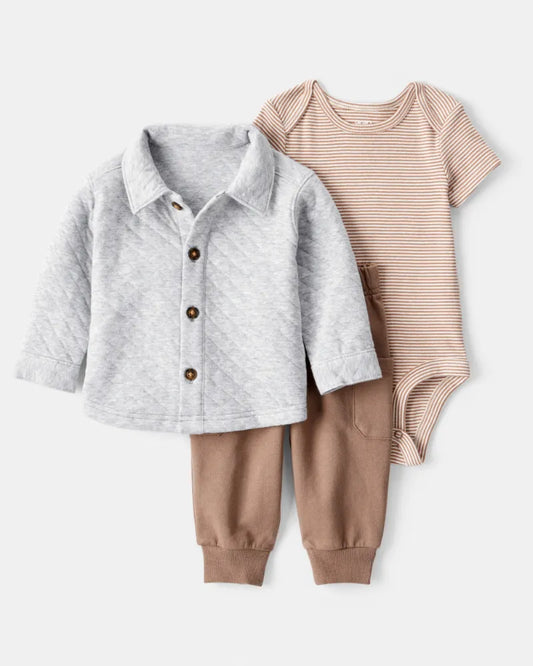 Set de 3 piezas de algodón para niño marca Carter's