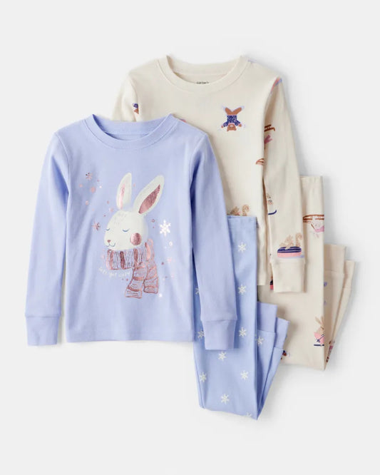 Dúo de pijamas de algodón para niña marca Carter´s