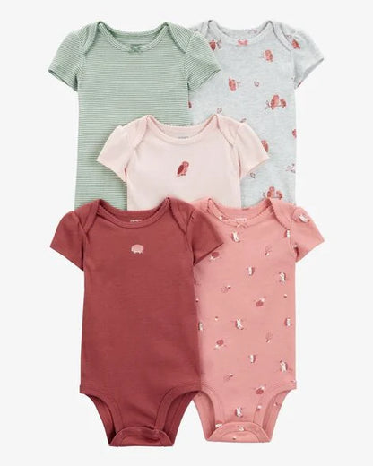 Set de 5 pañaleros de algodón para niña marca Carter's