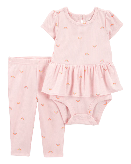 Set de 2 piezas de algodón para niña marca Carter's