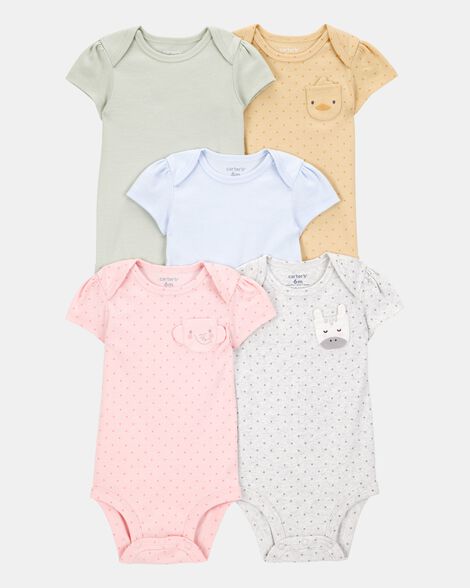 Set de 5 pañaleros de algodón para niña marca Carter´s