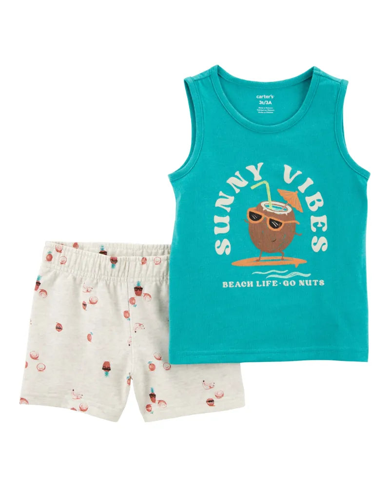 Set de 2 piezas de algodón para niño marca Carter´s