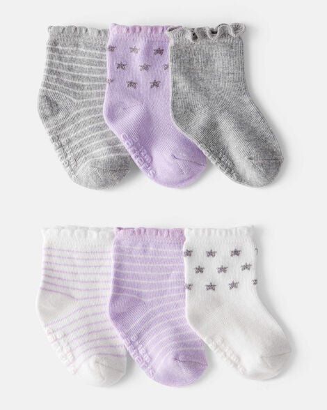 Set de 6 pares de calcetas para niña marca Carter's
