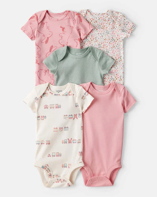 Set de 5 pañaleros de algodón para niña marca Carter´s
