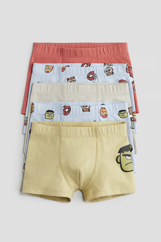 Paquete de 5 bóxer de algodón para niño marca H&M