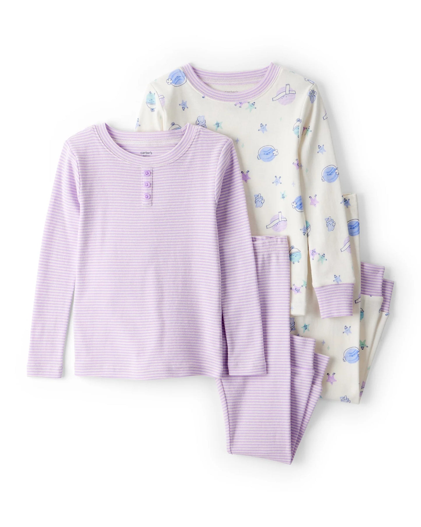 Dúo de pijamas de algodón para niña marca Carter´s