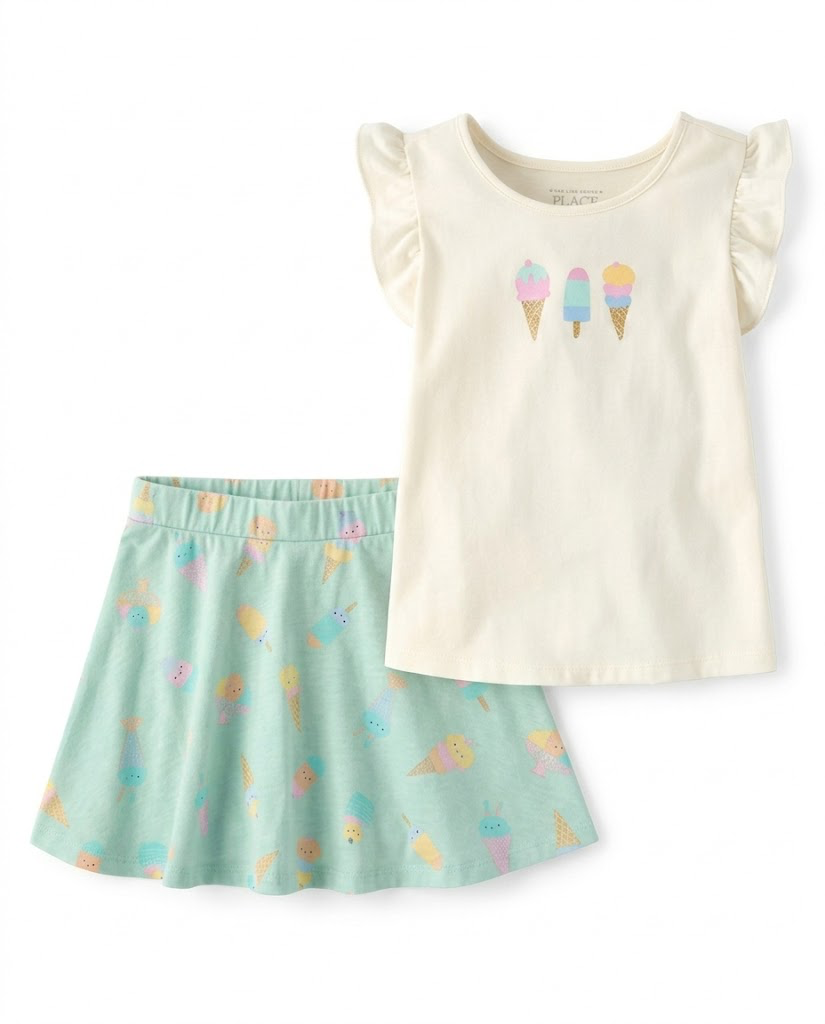 Set de 2 piezas de algodón para niña marca Children's Place