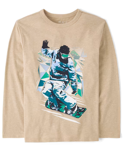 Playera manga larga de algodón para niño marca Children's Place