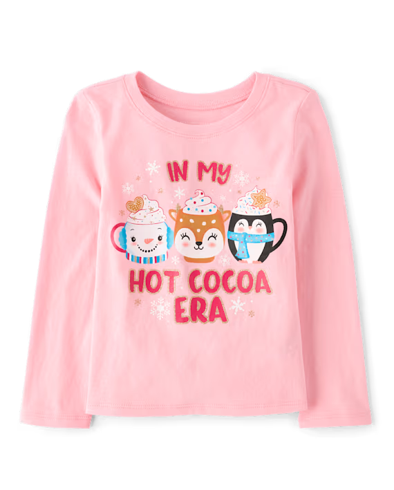 Blusa de algodón manga larga para niña marca Children's Place
