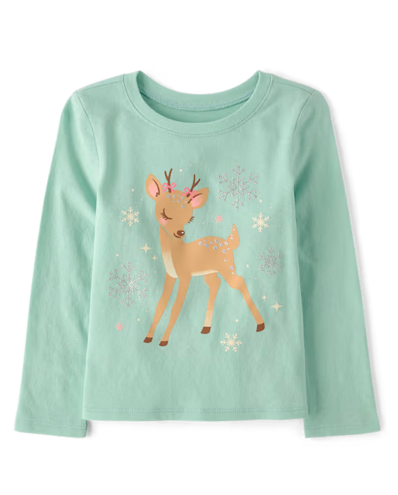 Blusa de algodón manga larga para niña marca Children's Place