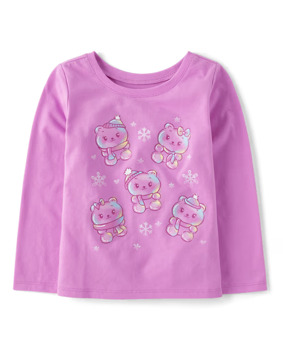 Blusa de algodón manga larga para niña marca Children's Place