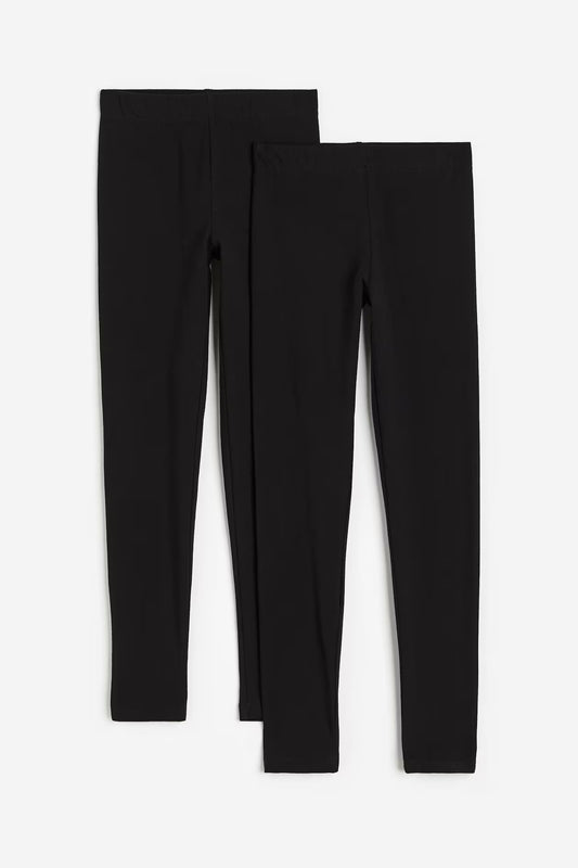 Dúo de leggins de algodón para niña marca H&M
