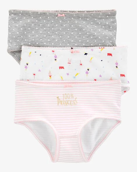 Paquete de 3 bikinis de algodón para niña marca Carter's