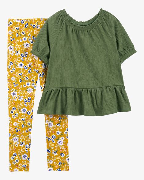 Set de 2 piezas de algodón para niña marca Carter´s