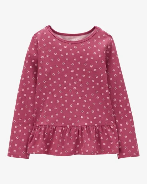 Blusa manga larga de algodón para niña marca Carter´s