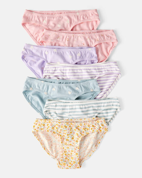 Paquete de 7 bikinis de algodón para niña marca Carter's