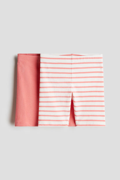 Dúo de biker shorts de algodón para niña marca H&M