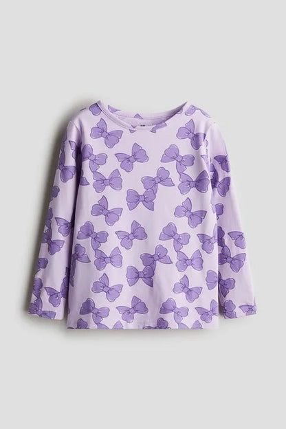 Playera manga larga de algodón para niña marca H&M