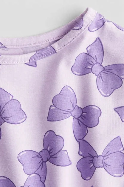 Playera manga larga de algodón para niña marca H&M