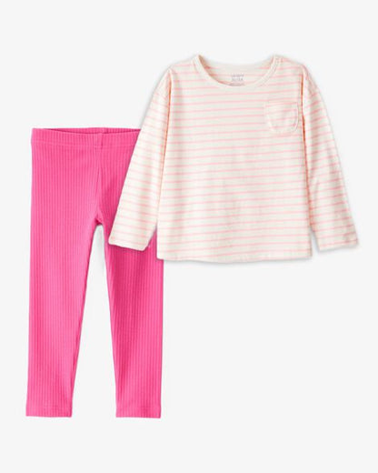 Set de 2 piezas de algodón para niña marca Carter´s