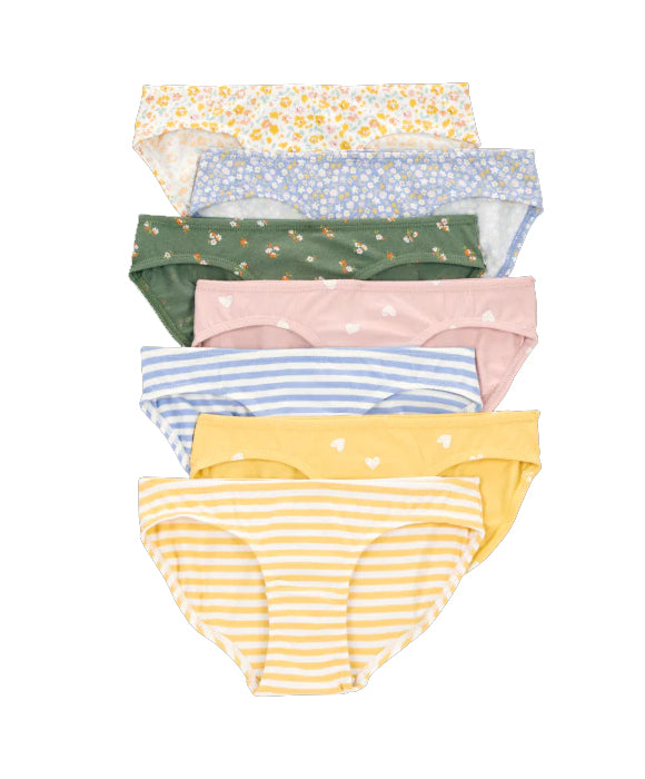 Paquete de 7 bikinis de algodón para niña marca Carter's