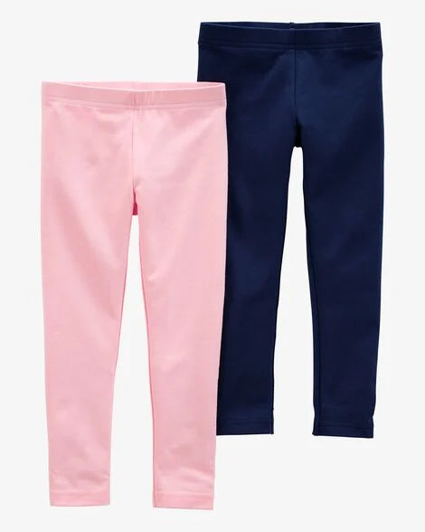 Dúo de leggins de algodón para niña marca Carter's