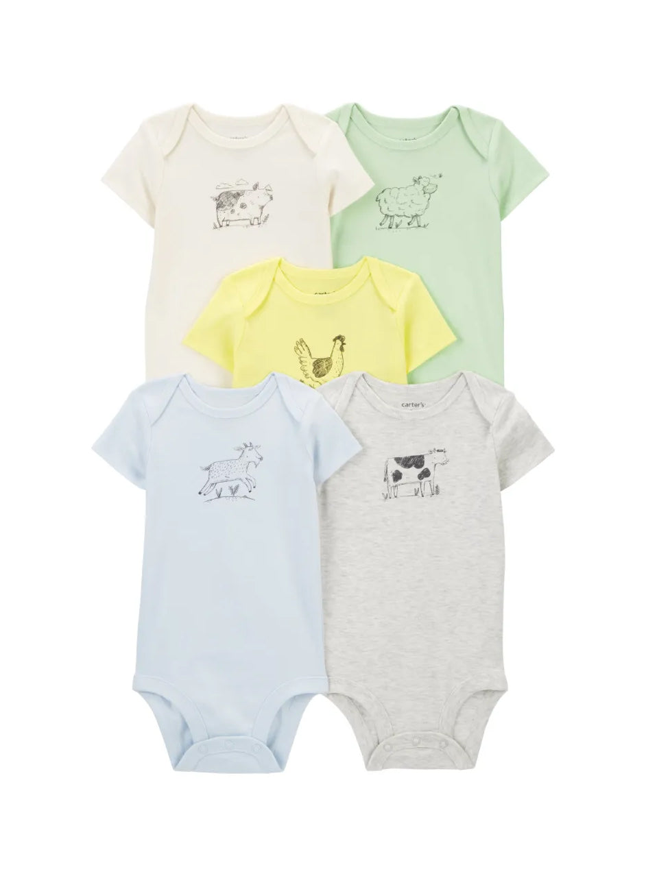 Set de 5 pañaleros de algodón para niño marca Carter´s