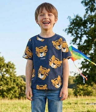 Playera de algodón para niño marca H&M