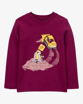 Playera manga larga de algodón para niño marca Carter´s