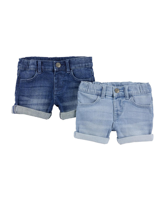 Dúo de shorts de mezclilla para niña marca Carter's