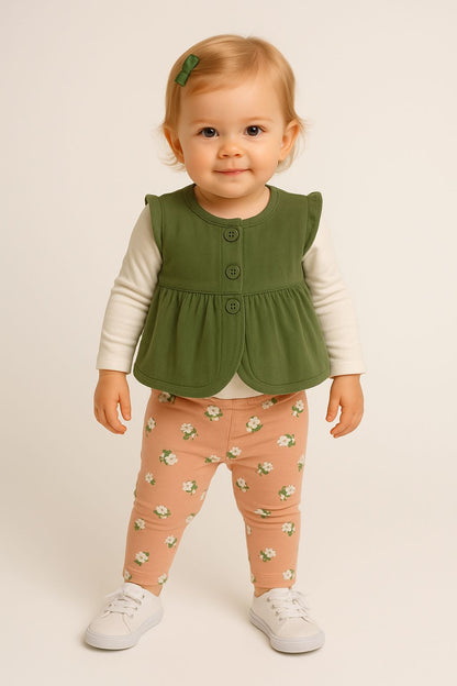 Set de 3 piezas de algodón para niña marca Carter´s