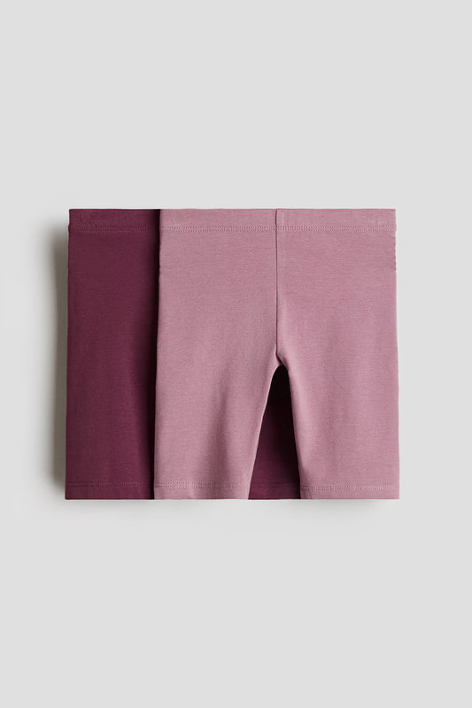 Dúo de biker shorts de algodón para niña marca H&M