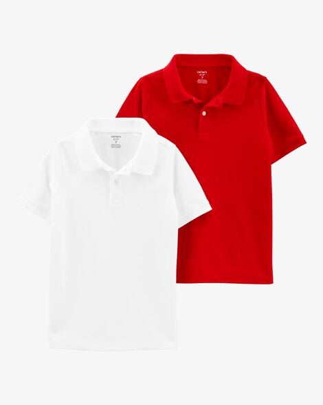 Dúo de playeras polo de algodón de niño marca Carter's